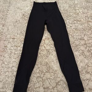 Lululemon Black High-Waisted Leggings with mesh design